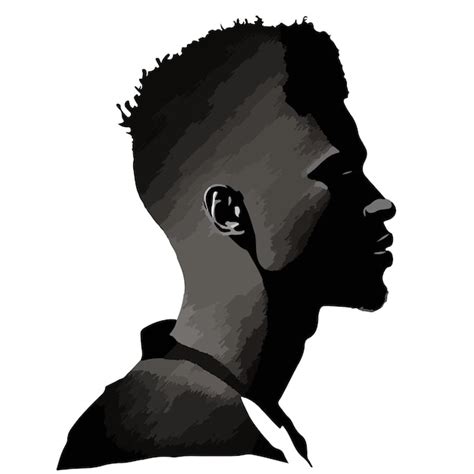 black silhouette head|black male silhouette head.